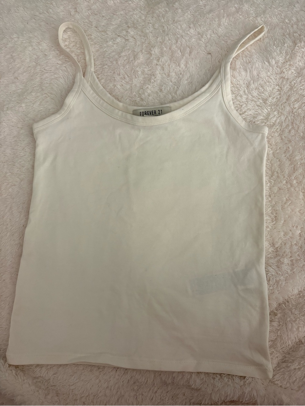 Forever 21 White Spaghetti Strap Tank Top size S